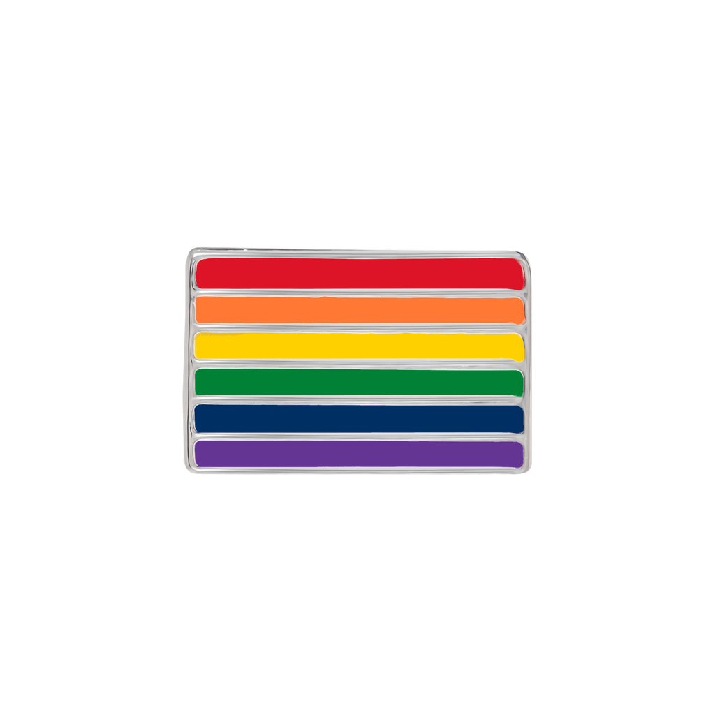 10 Pack Rectangle Rainbow Flag Pins