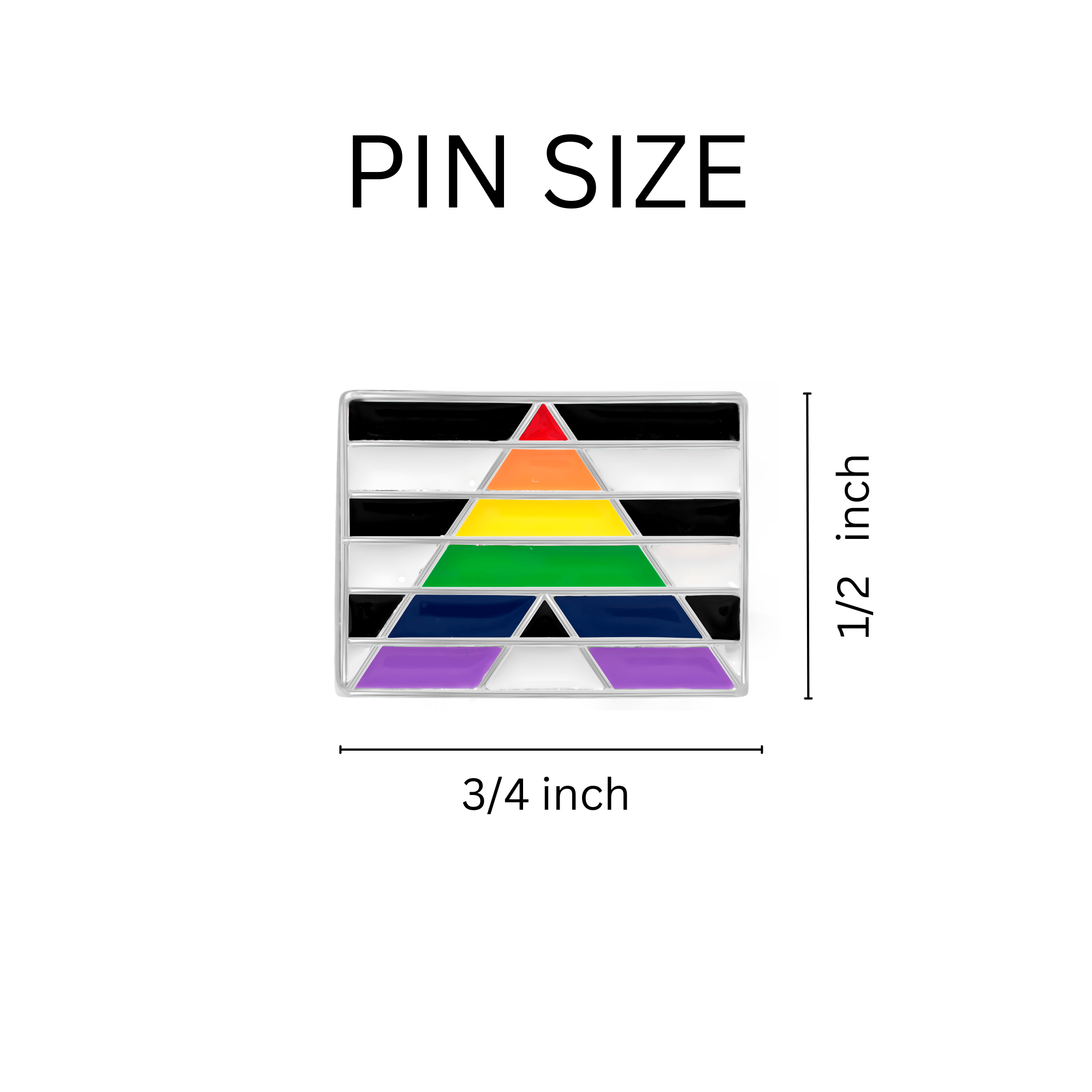Rectangle Straight Ally Flag Pins
