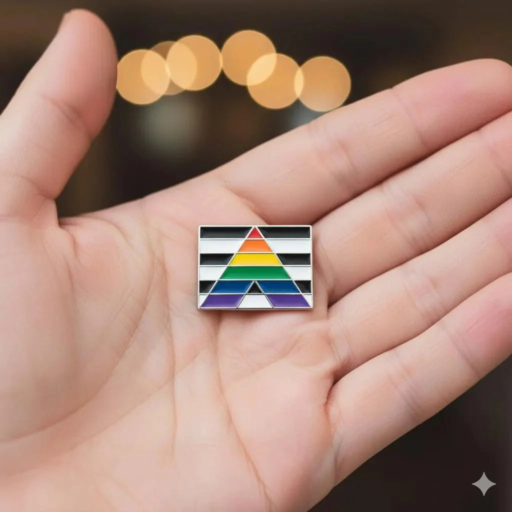 Rectangle Straight Ally Flag Pins