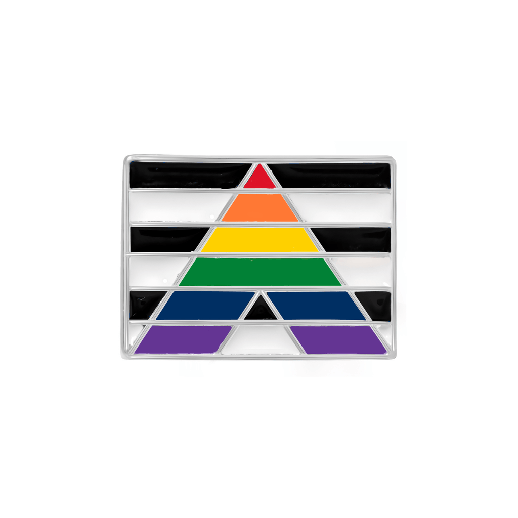 10 Pack Rectangle Straight Ally Flag Pins