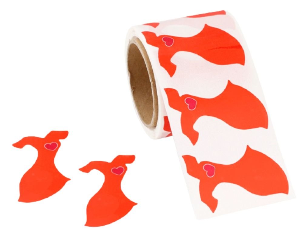 Red Dress Shaped Heart Awareness Stickers (250 Stickers)