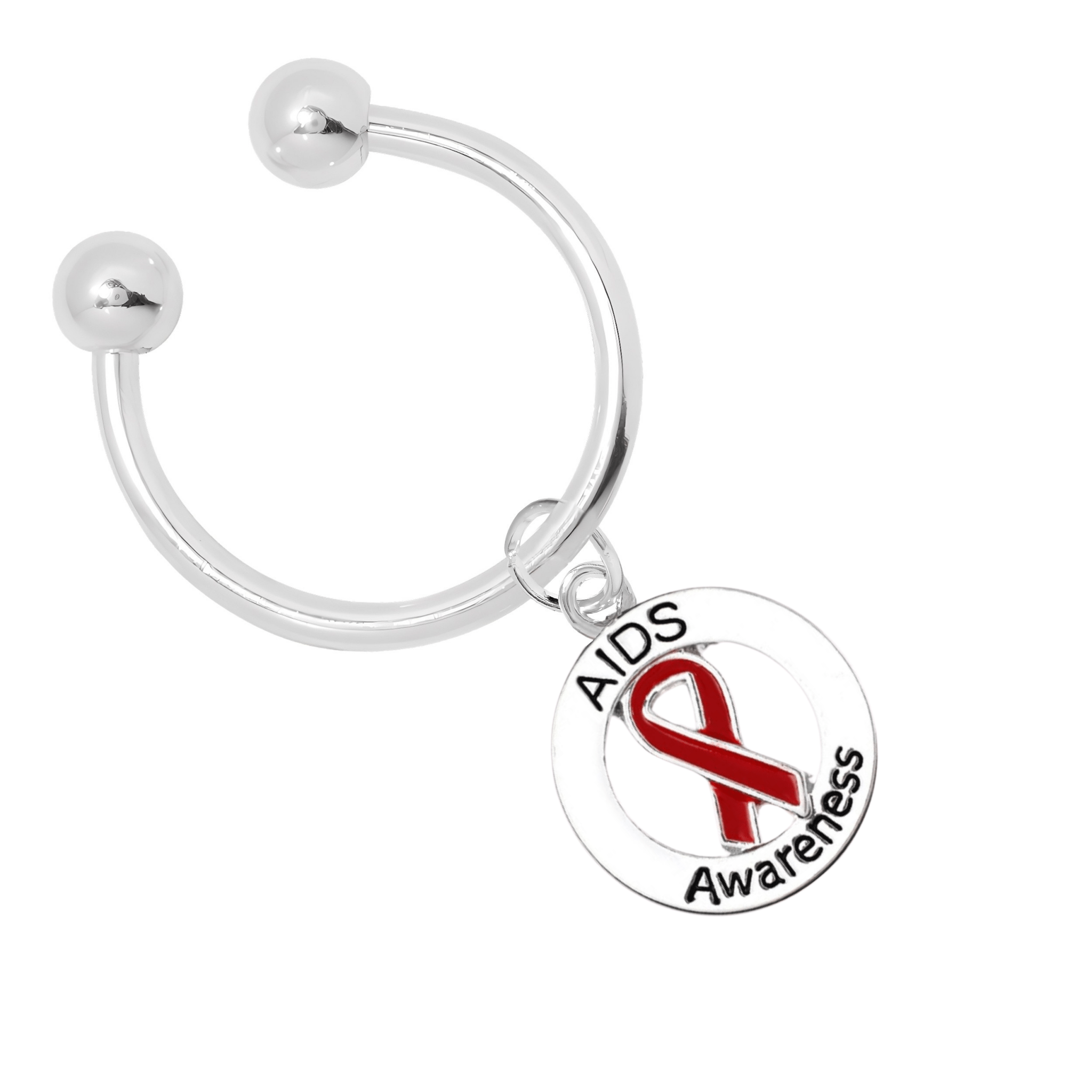 Round AIDS Awareness Key Chain
