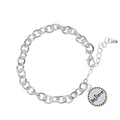 Round Believe Charm Purple Ribbon Link Style Chunky Bracelets