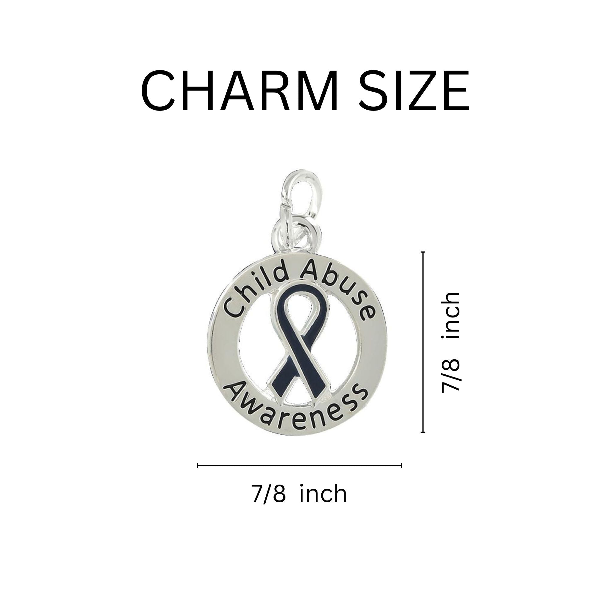 Child Abuse Awareness Dark Blue Ribbon Necklaces