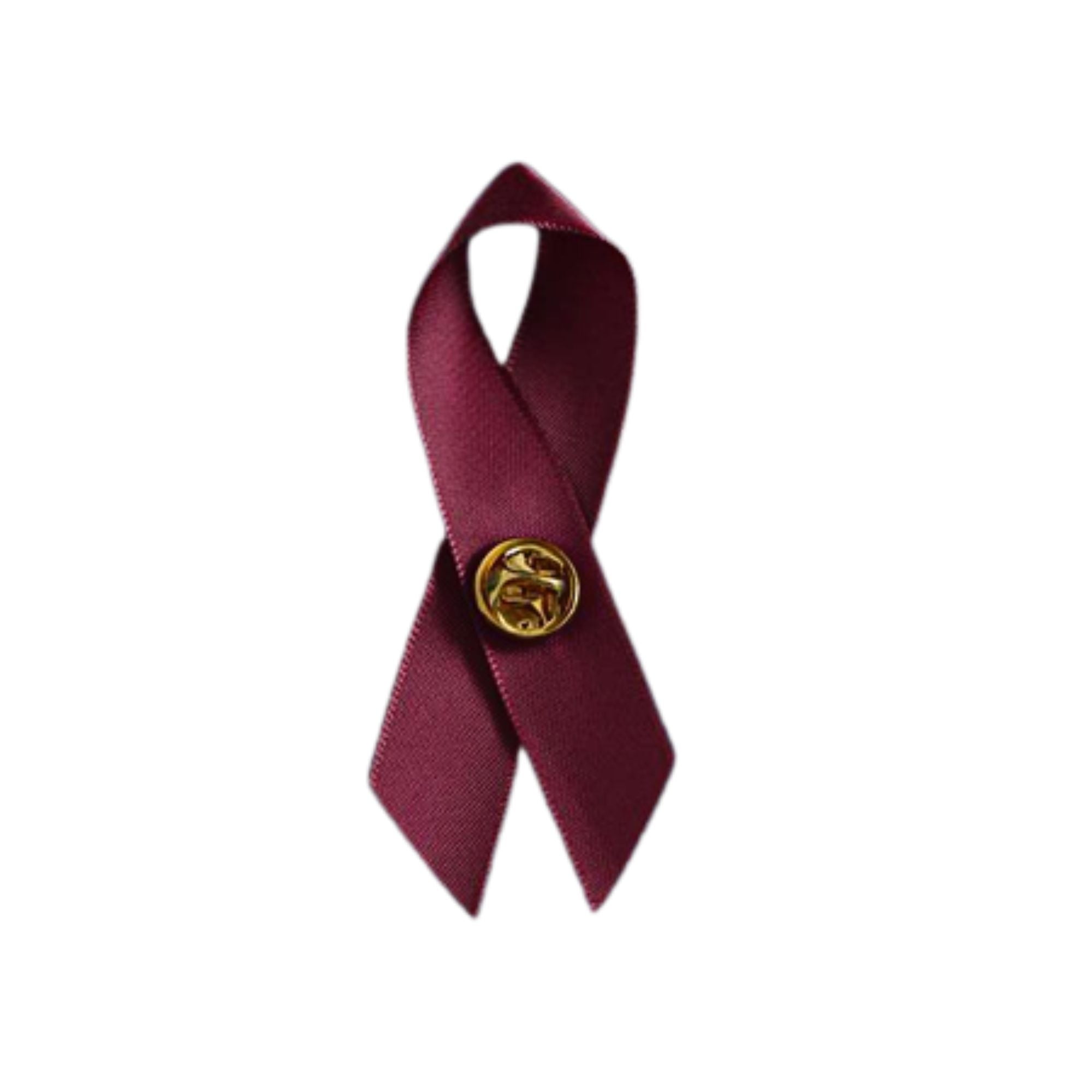Satin Burgundy Ribbon Awareness Pins