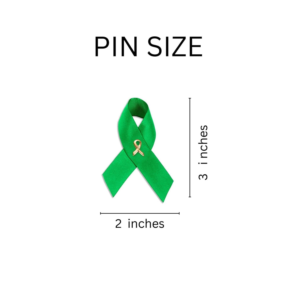 Satin Green Ribbon Pins