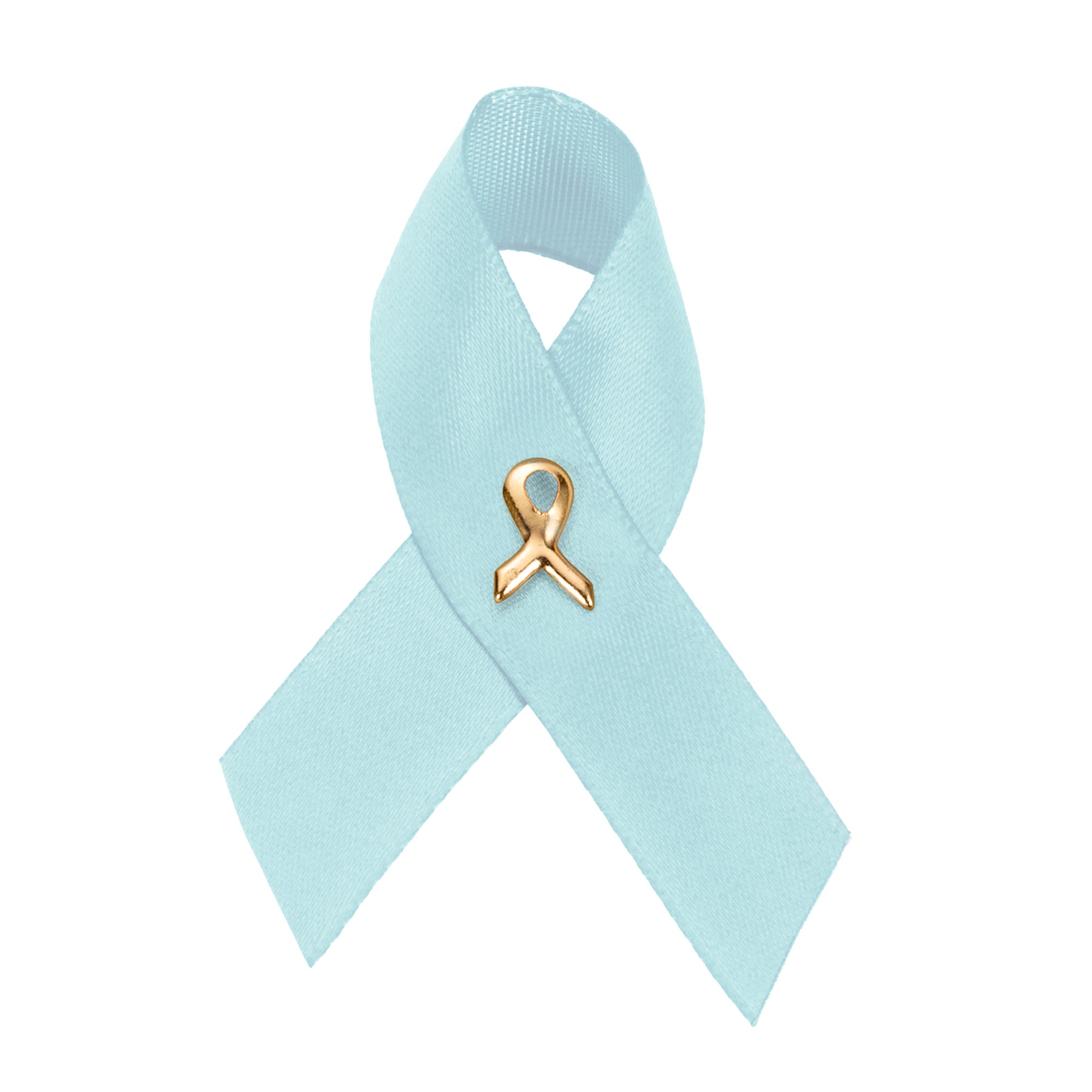 Satin Light Blue Ribbon Awareness Pins