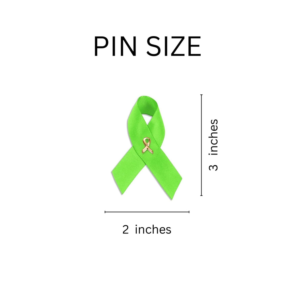 Satin Lime Green Awareness Ribbon Pins