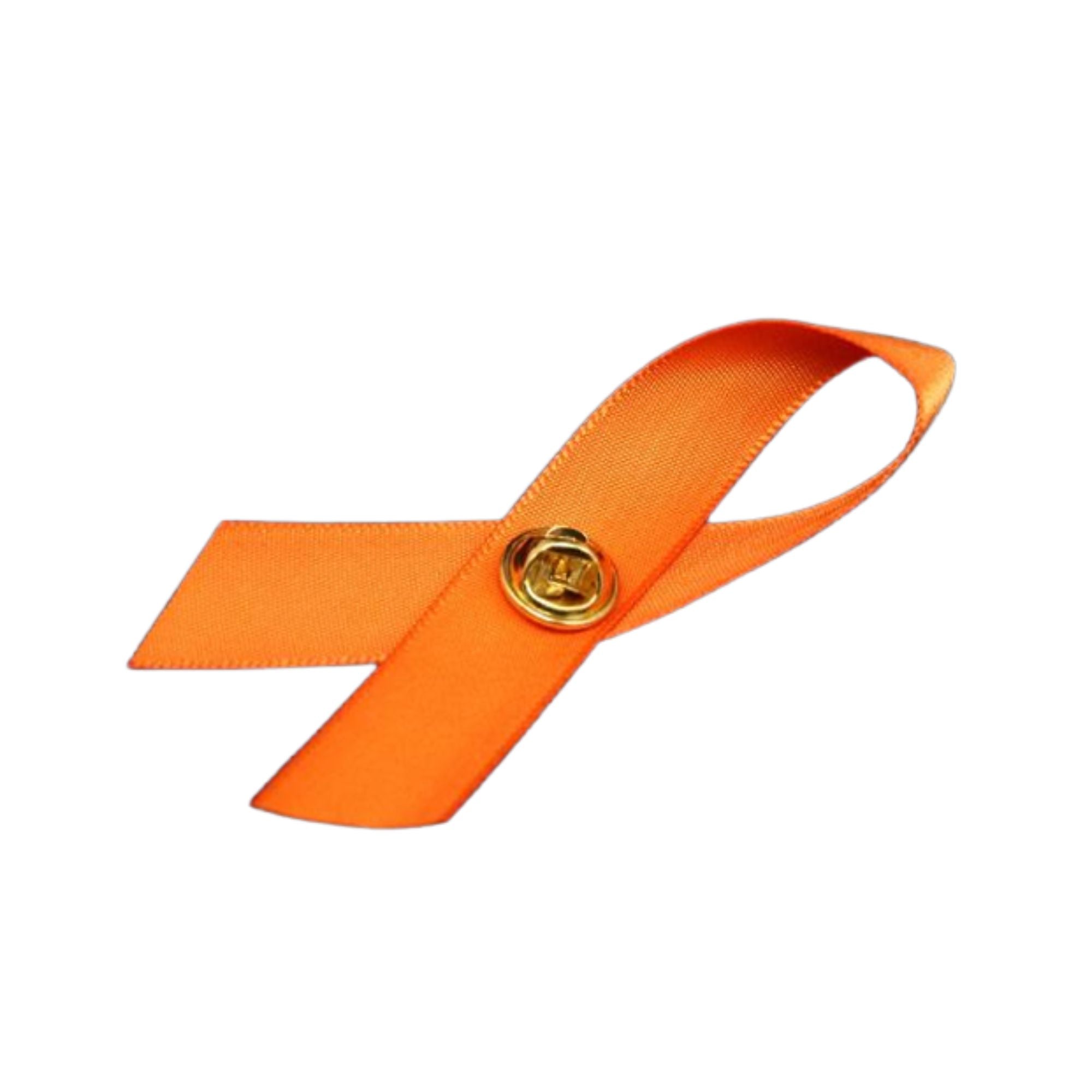 10 Pack Satin Orange Ribbon Awareness Pins