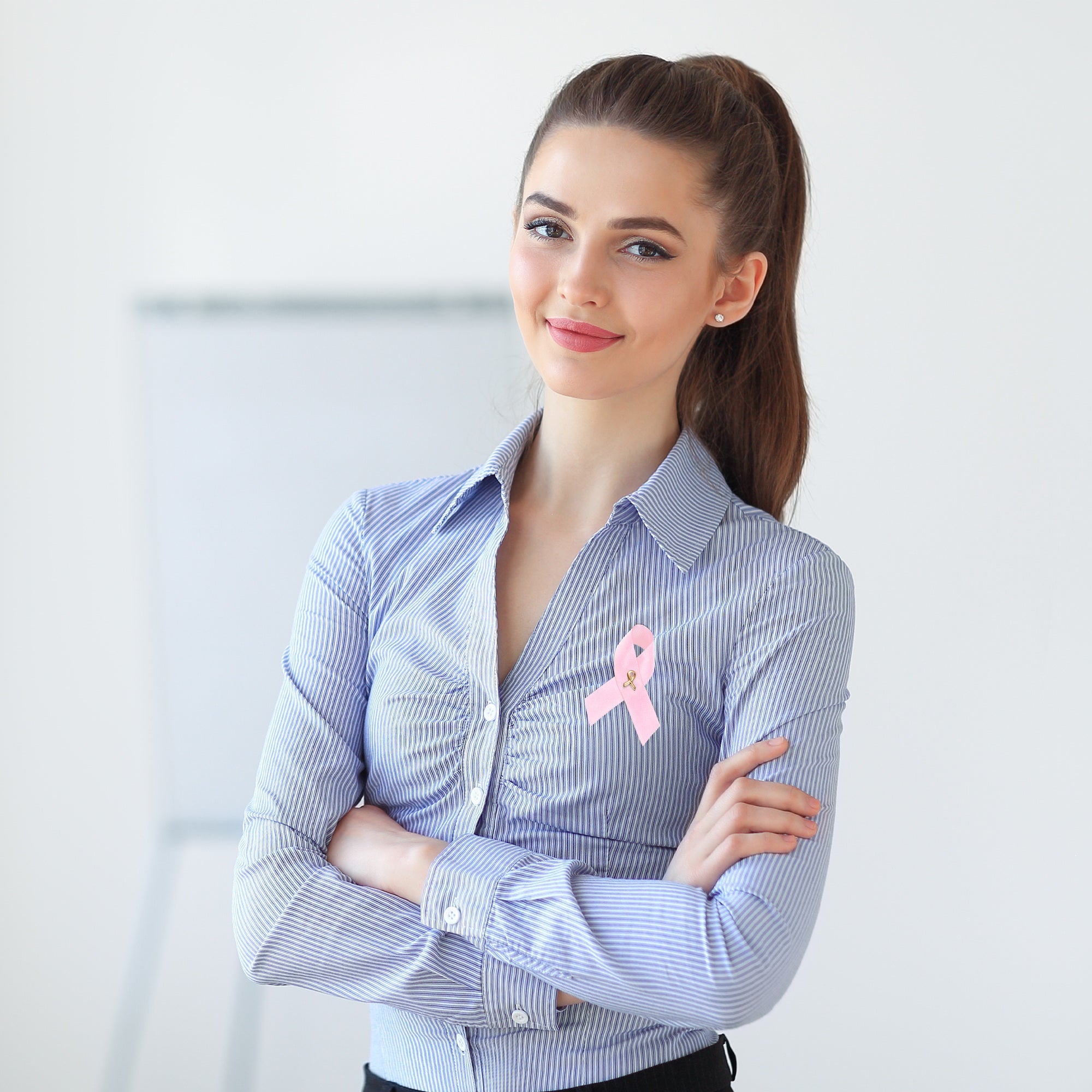 Satin Pink Ribbon Pins