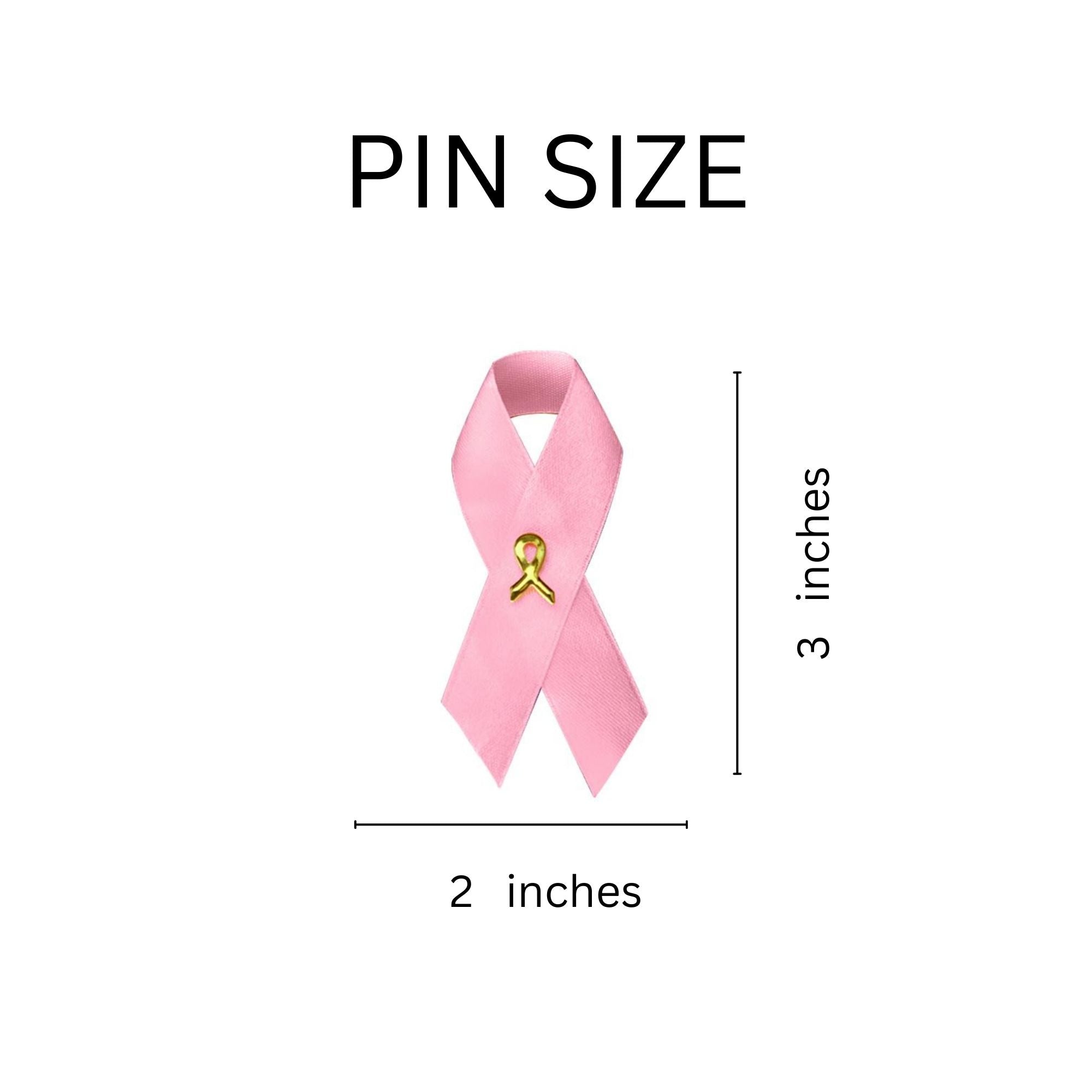 Satin Pink Ribbon Pins