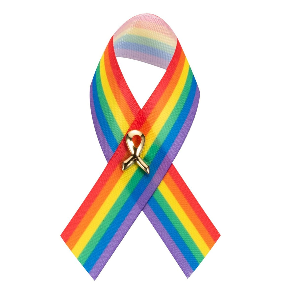 Satin Rainbow Ribbon Pins