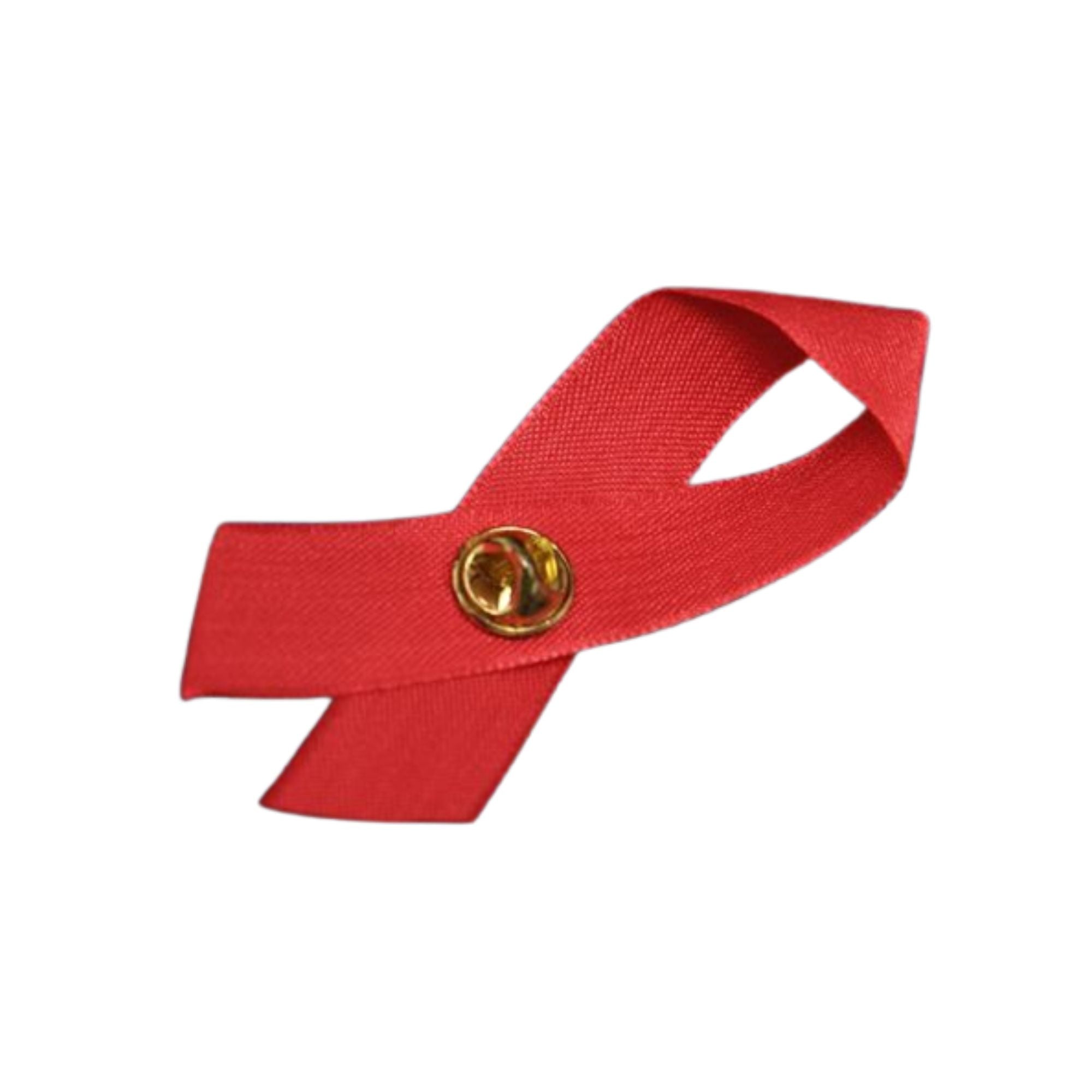 Satin Red Ribbon Awareness Pins
