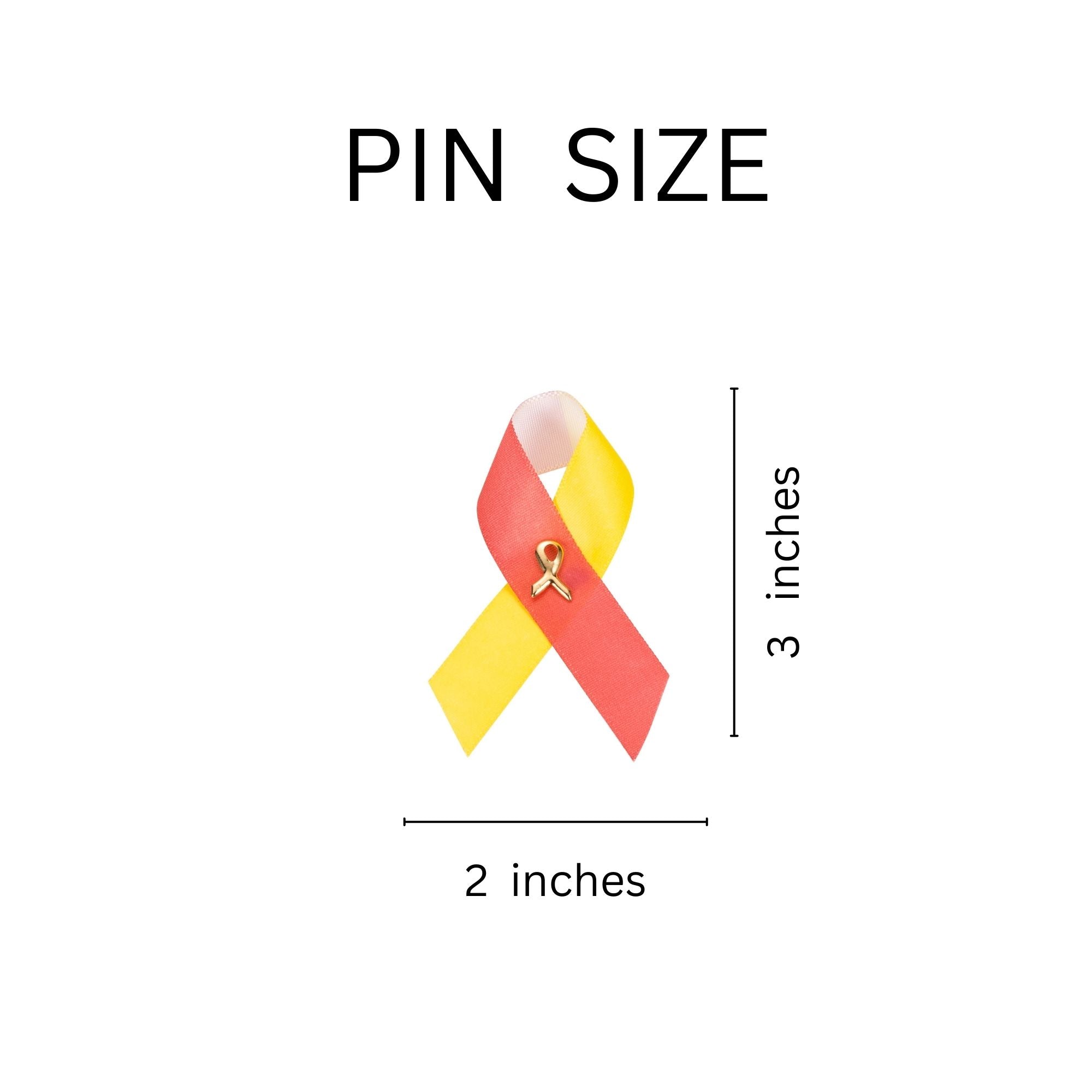 Satin Red & Yellow Ribbon Pins