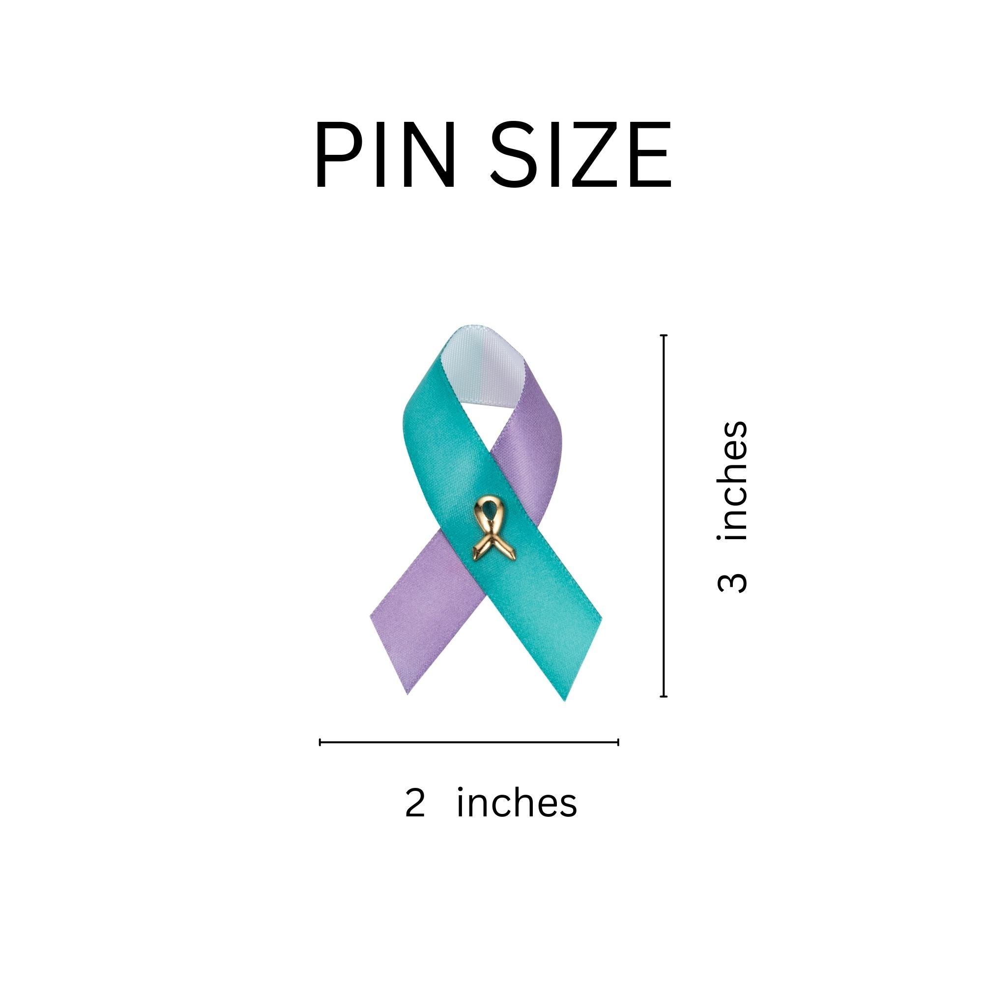 Satin Teal & Purple Ribbon Pins