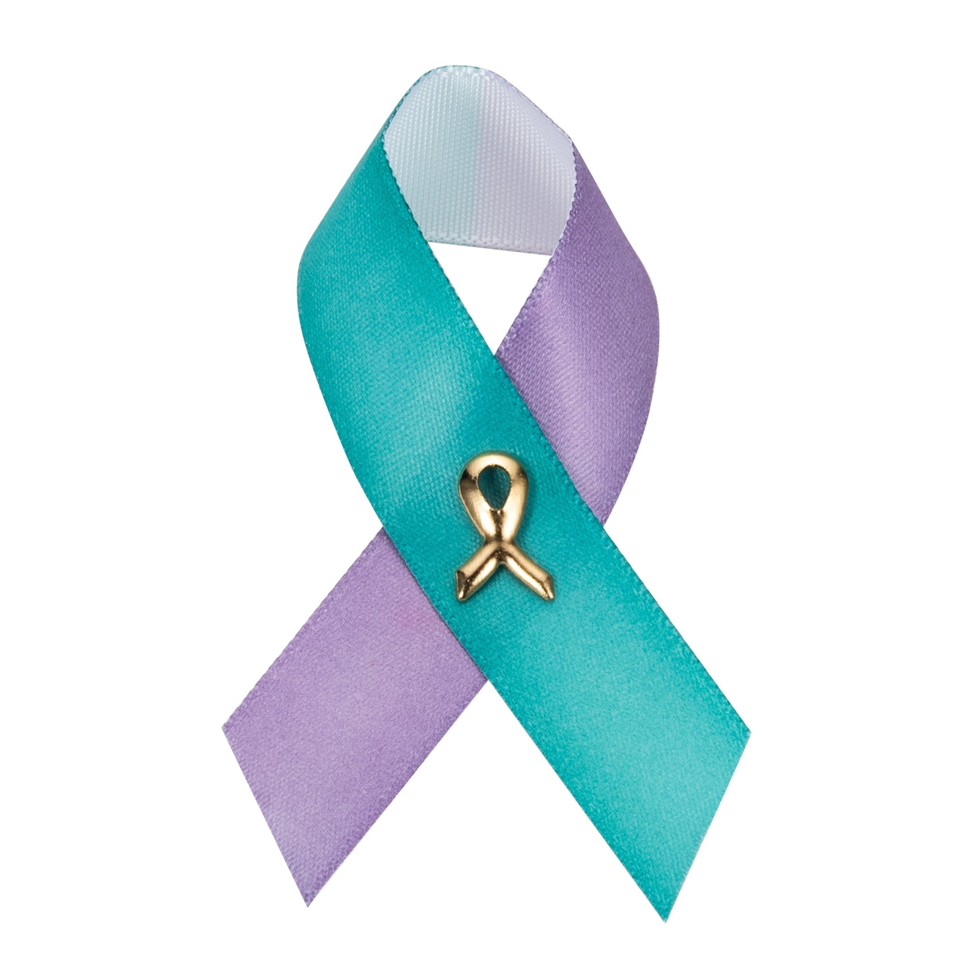 Satin Teal & Purple Ribbon Pins