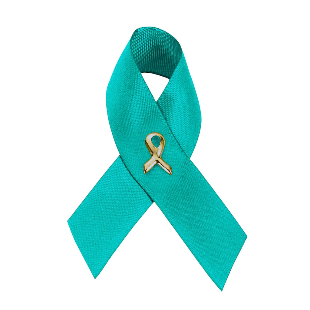 Satin Teal Ribbon Pins