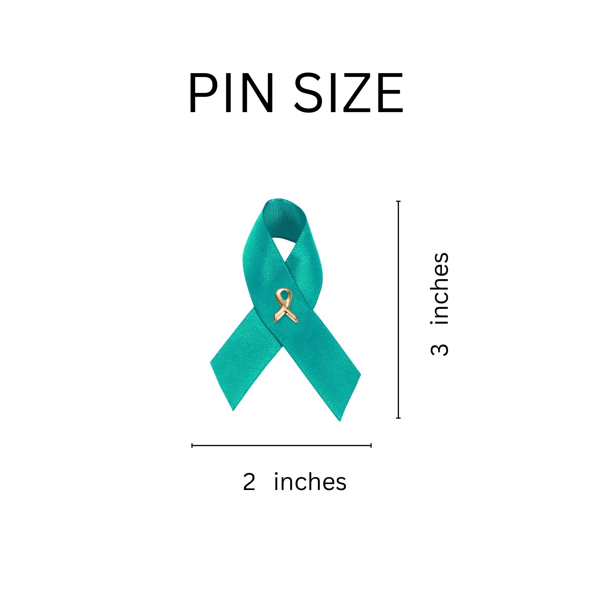 Satin Teal Ribbon Pins