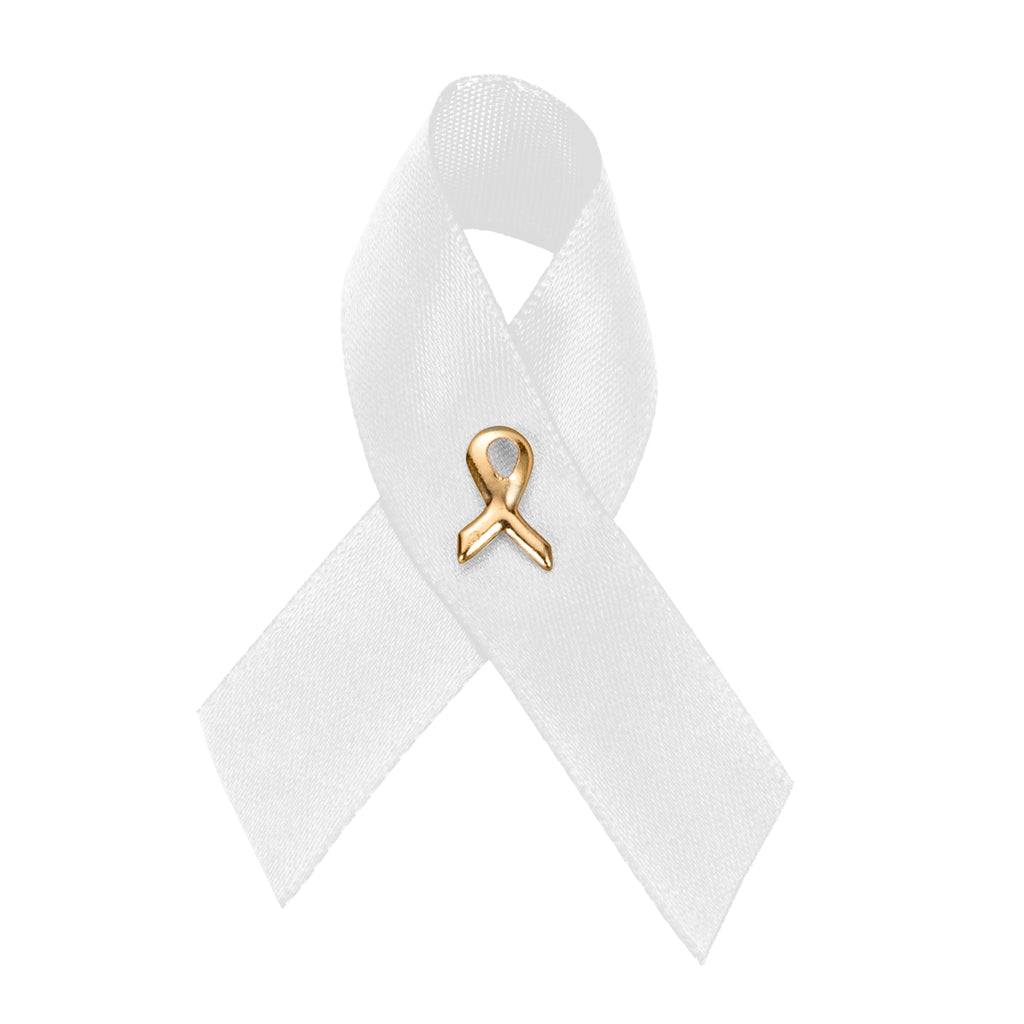 Satin White Ribbon Pins
