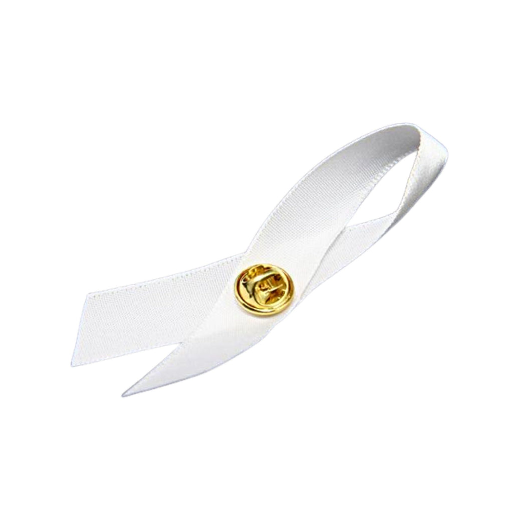 Satin White Ribbon Pins