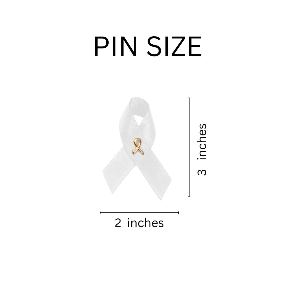 Satin White Ribbon Pins