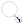 Semicolon Suicide Prevention Awareness Heart Split Style Key Chains