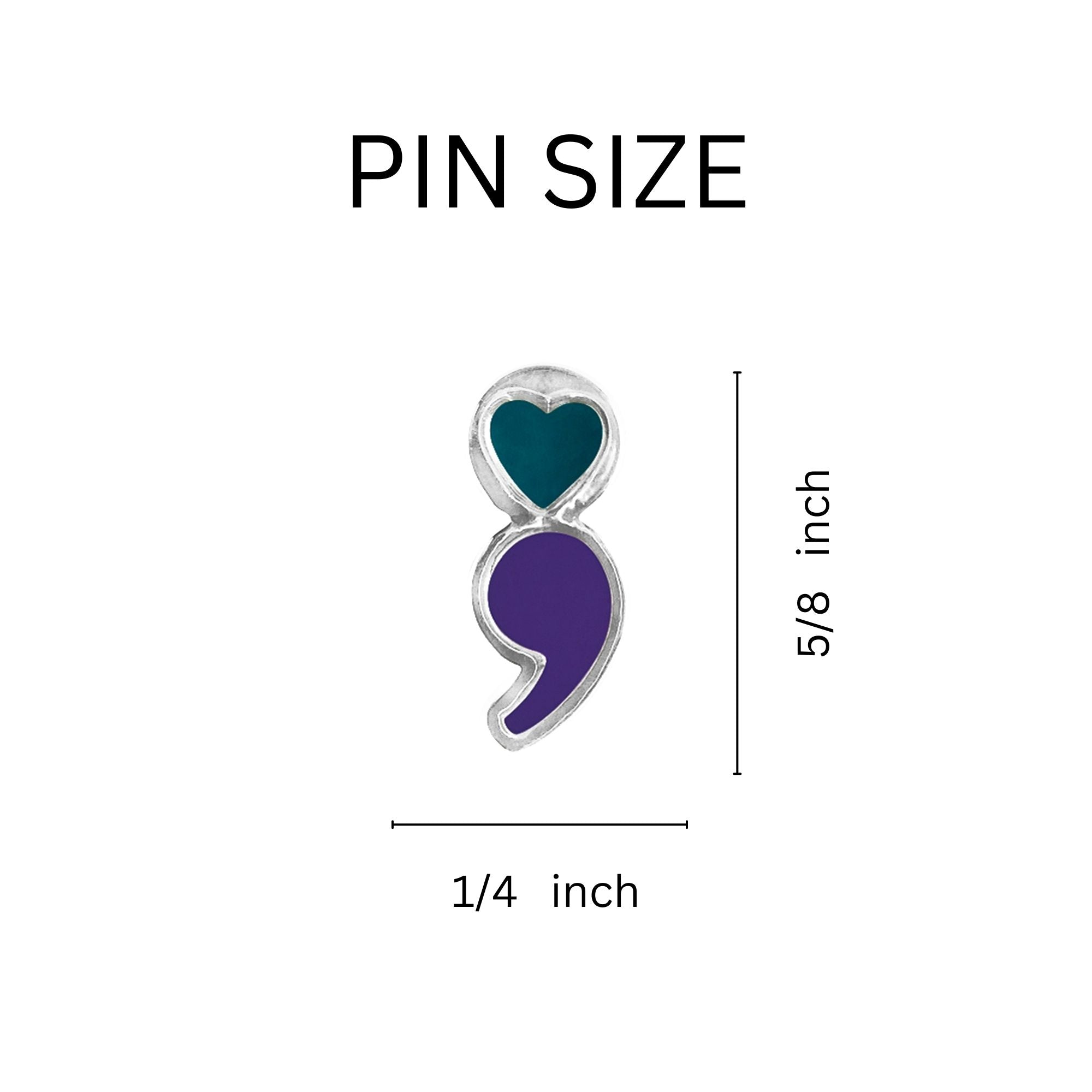 10 Pack of Semicolon Suicide Prevention & Awareness Lapel Pins