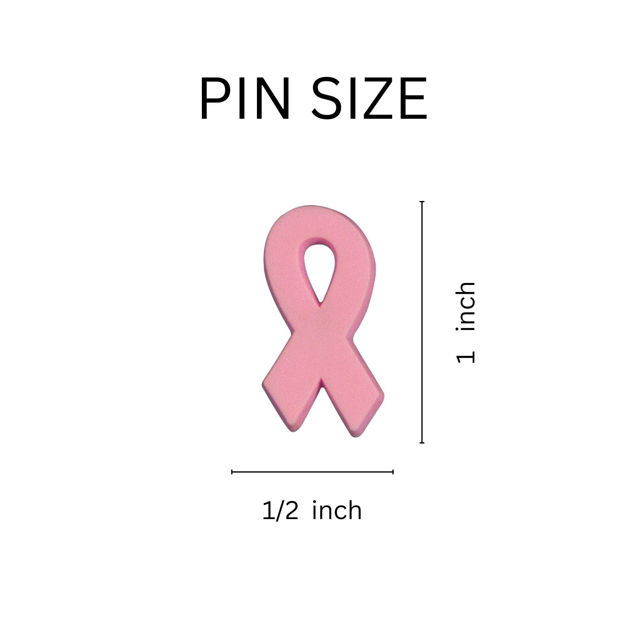 Silicone Pink Ribbon Pins