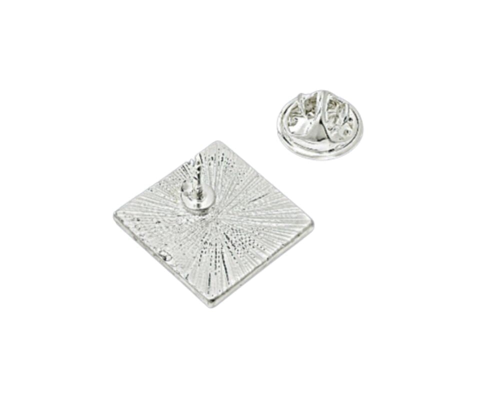 Silver Square My Pronouns Are He Him Pins