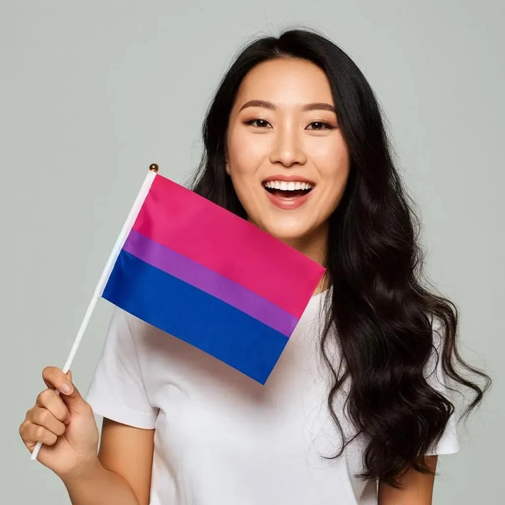 Small Bisexual Flags on a Stick