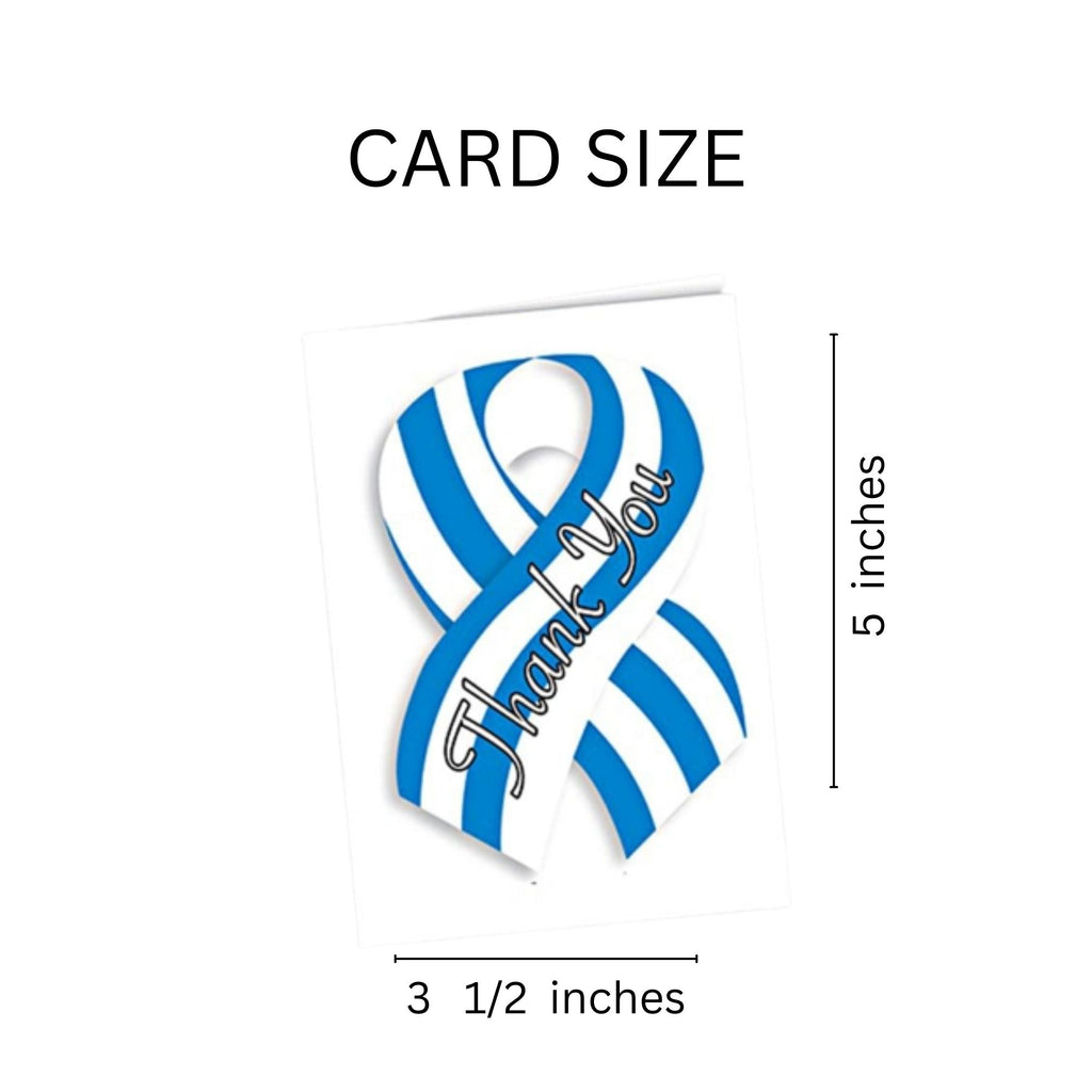 Small Blue & White Ribbon Thank You Cards (12 Cards/Pack)