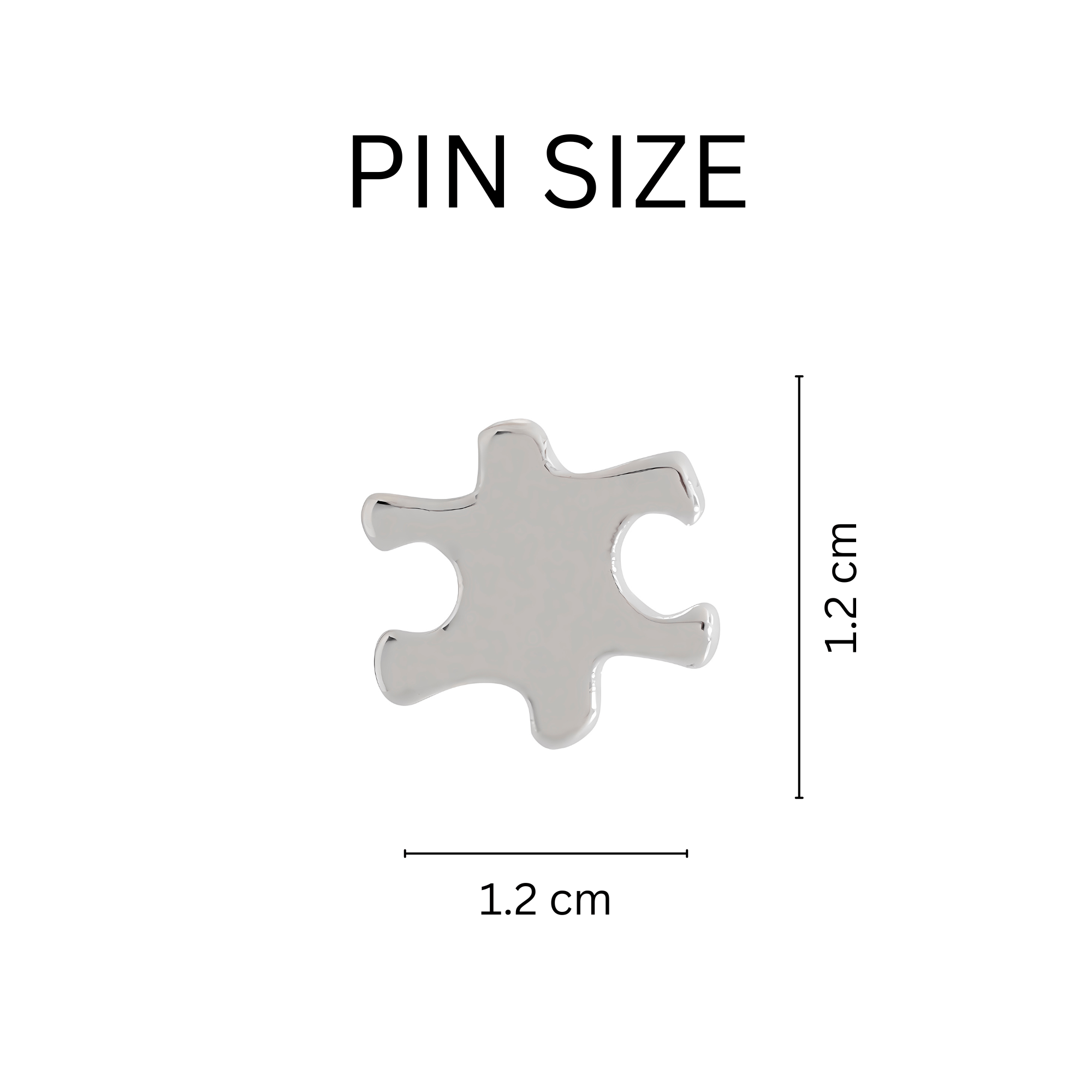 Small Elegant Silver Autism Awareness Puzzle Lapel Pins