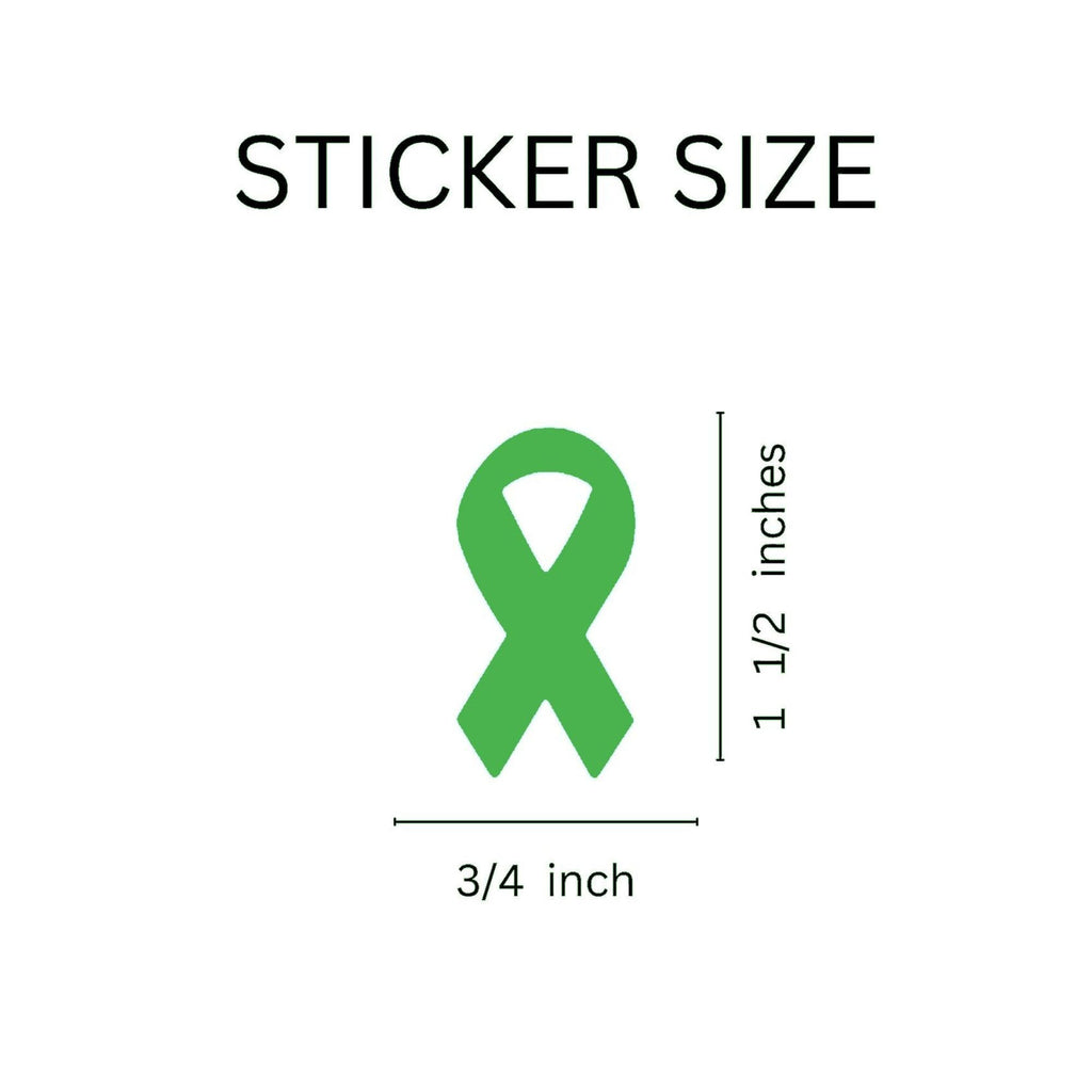 Small Green Ribbon Stickers (250 per Roll)