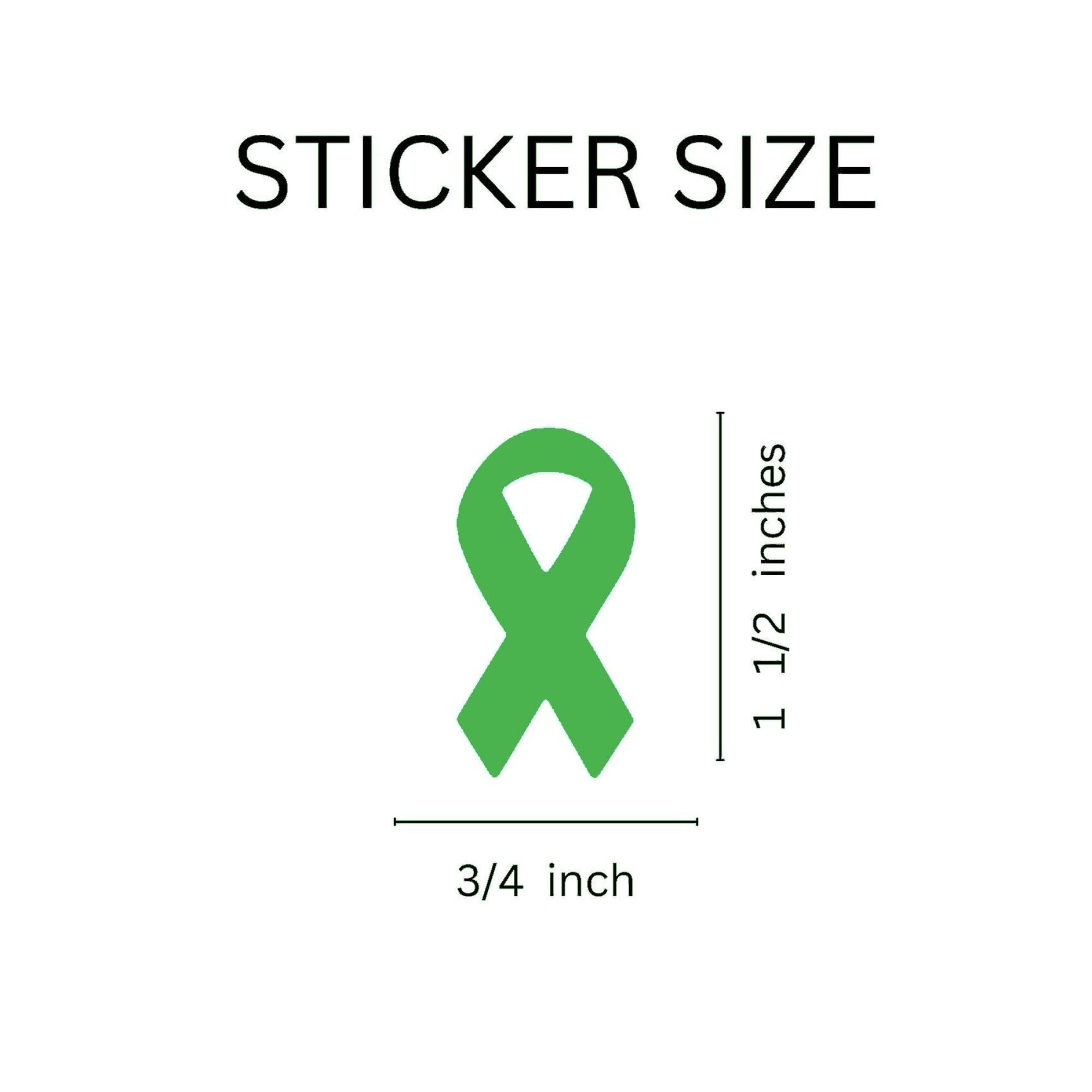 Small Green Ribbon Stickers (250 per Roll)