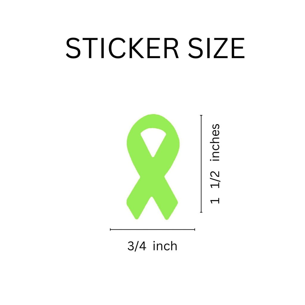 Small Lime Green Ribbon Stickers (250 per Roll)
