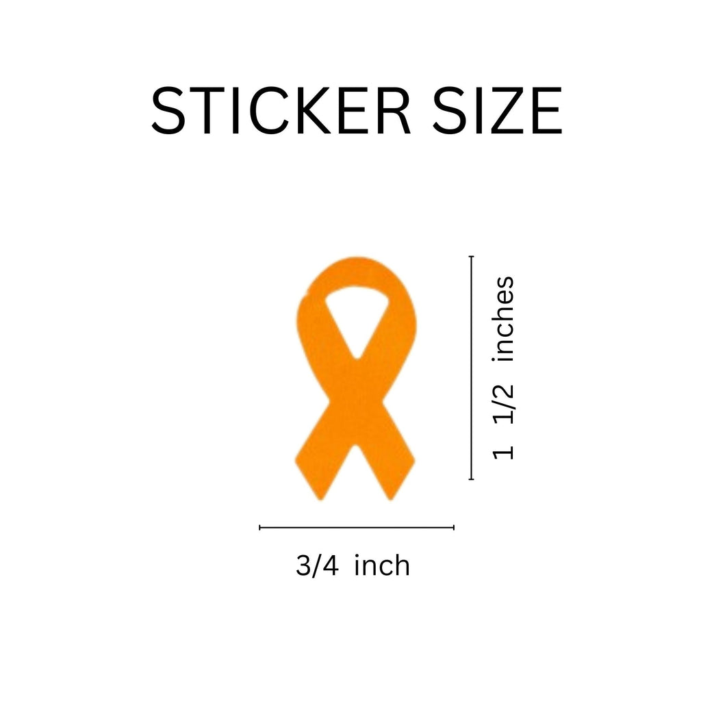 Small Orange Ribbon Stickers (250 per Roll)