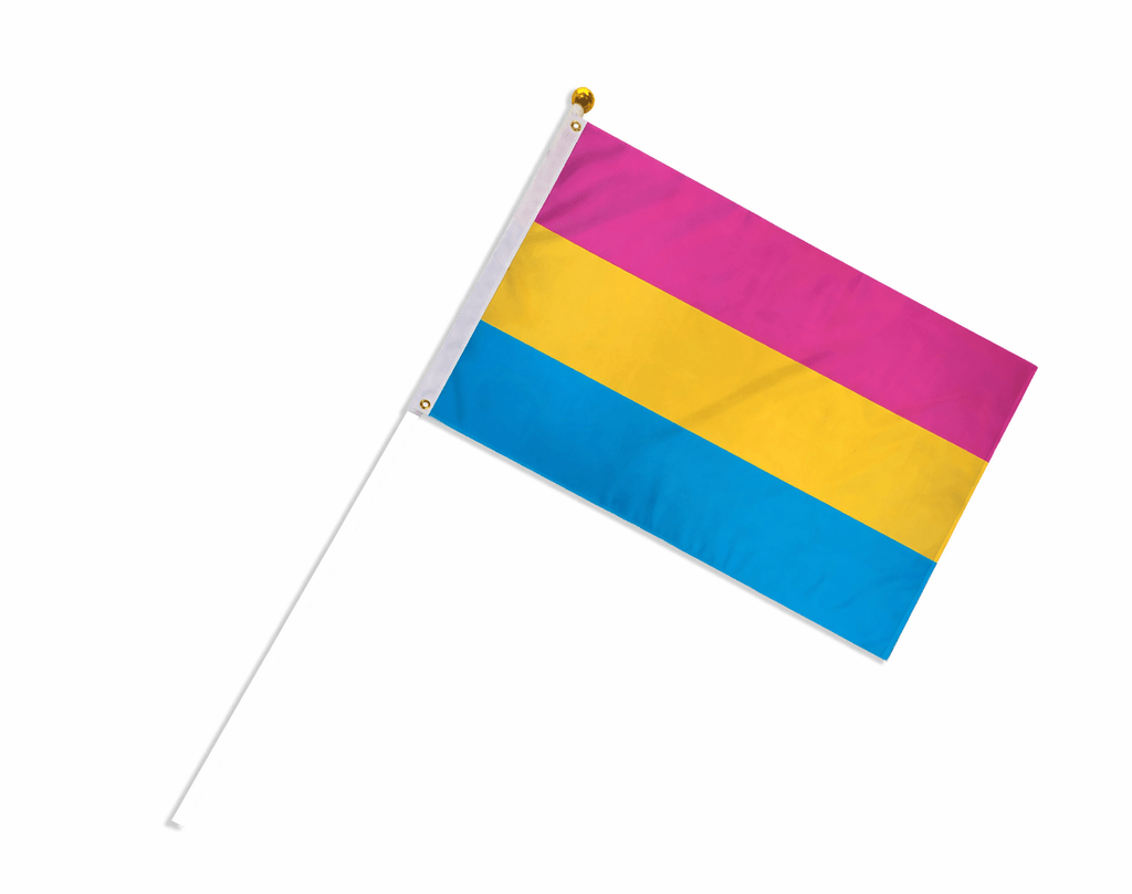 Small Pansexual Flags on a Stick