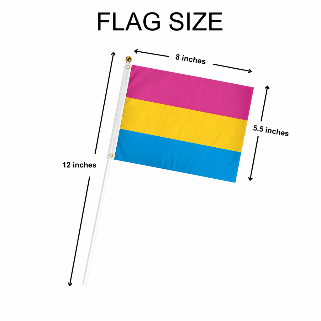 Small Pansexual Flags on a Stick