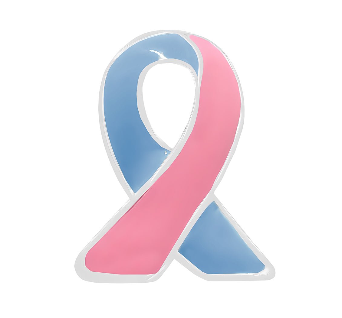 10 Pack Small Pink & Blue Ribbon Lapel Pins