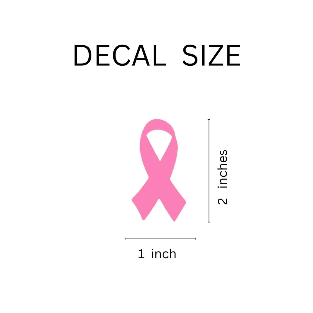 25 Pack Small Pink Ribbon Shaped Helmet Decals