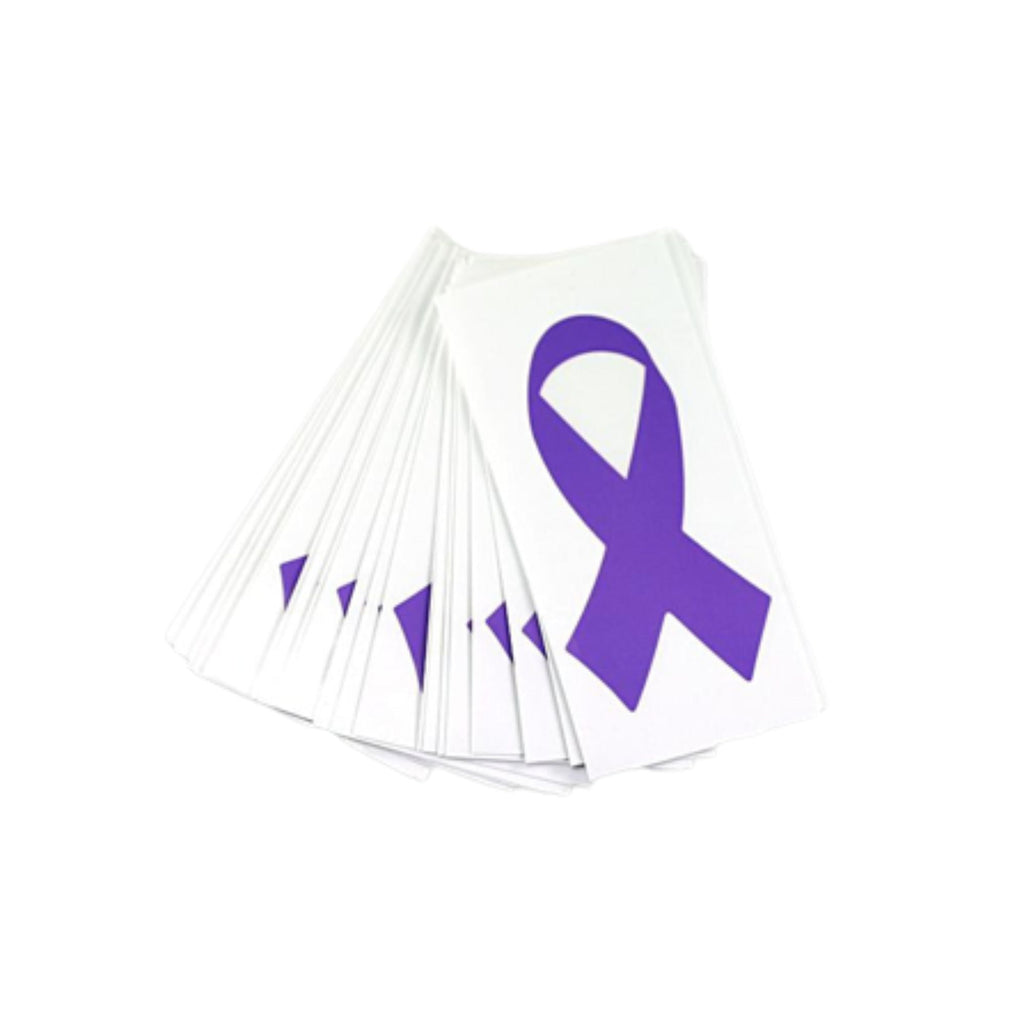 25 Pack Small Purple Ribbon Awareness Decals