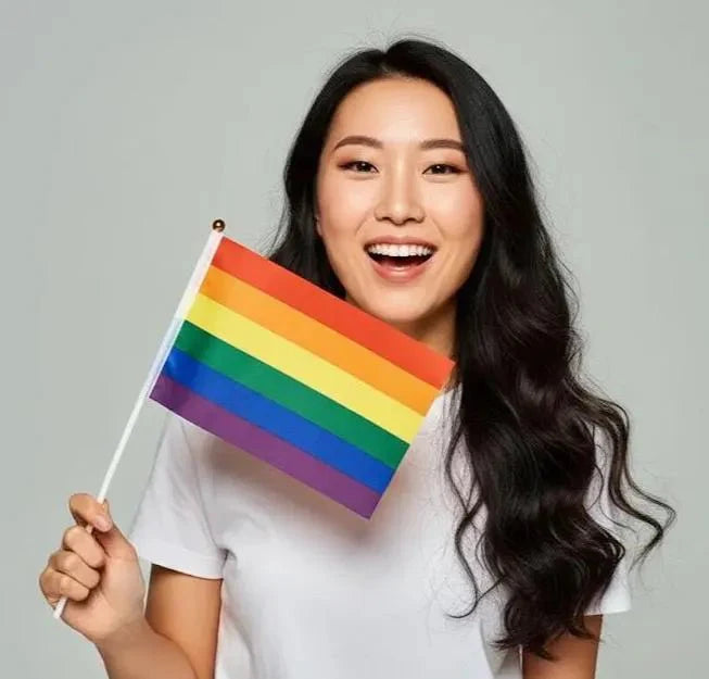 Small Rainbow Flags on a Stick