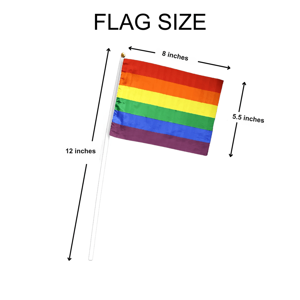 10 Pack Small Rainbow Flags on a Stick