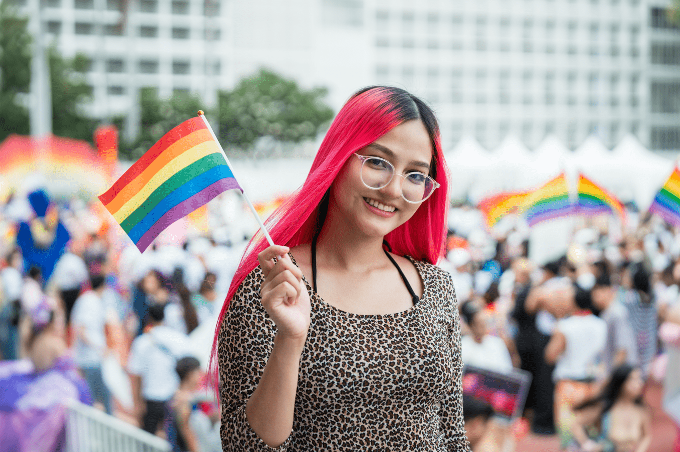 10 Pack Small Rainbow Flags on a Stick