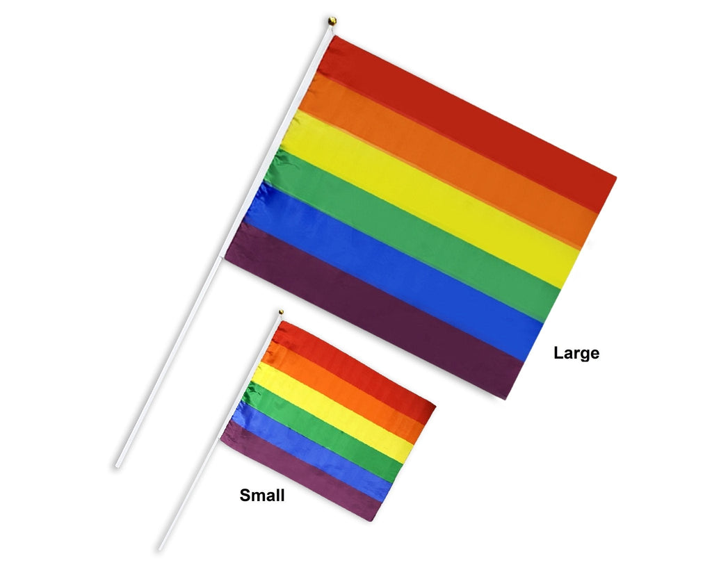 10 Pack Small Rainbow Flags on a Stick
