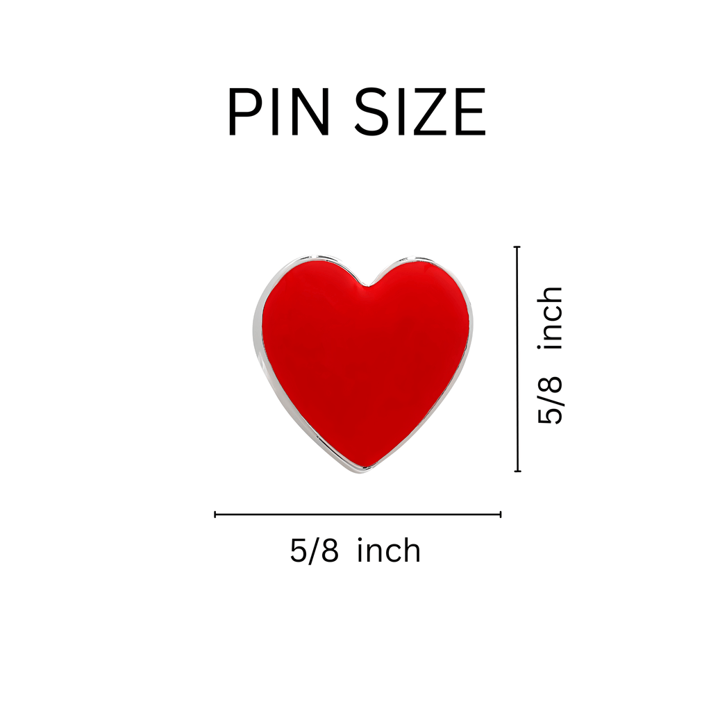Small Red Heart Shaped Pins