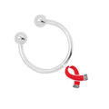 Small Red Ribbon Keychains