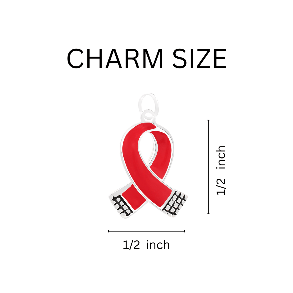 Small Red Ribbon Keychains