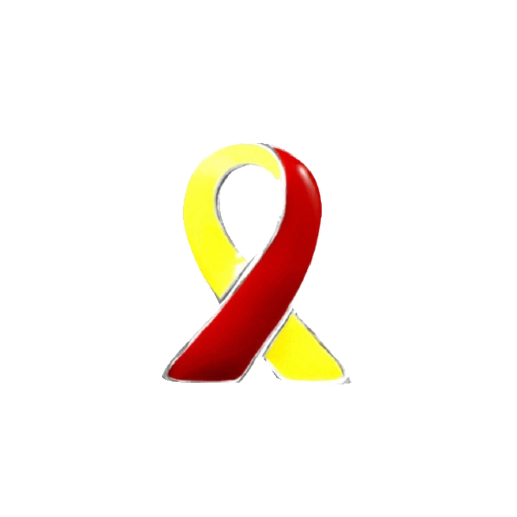 Small Red & Yellow Ribbon Lapel Pins