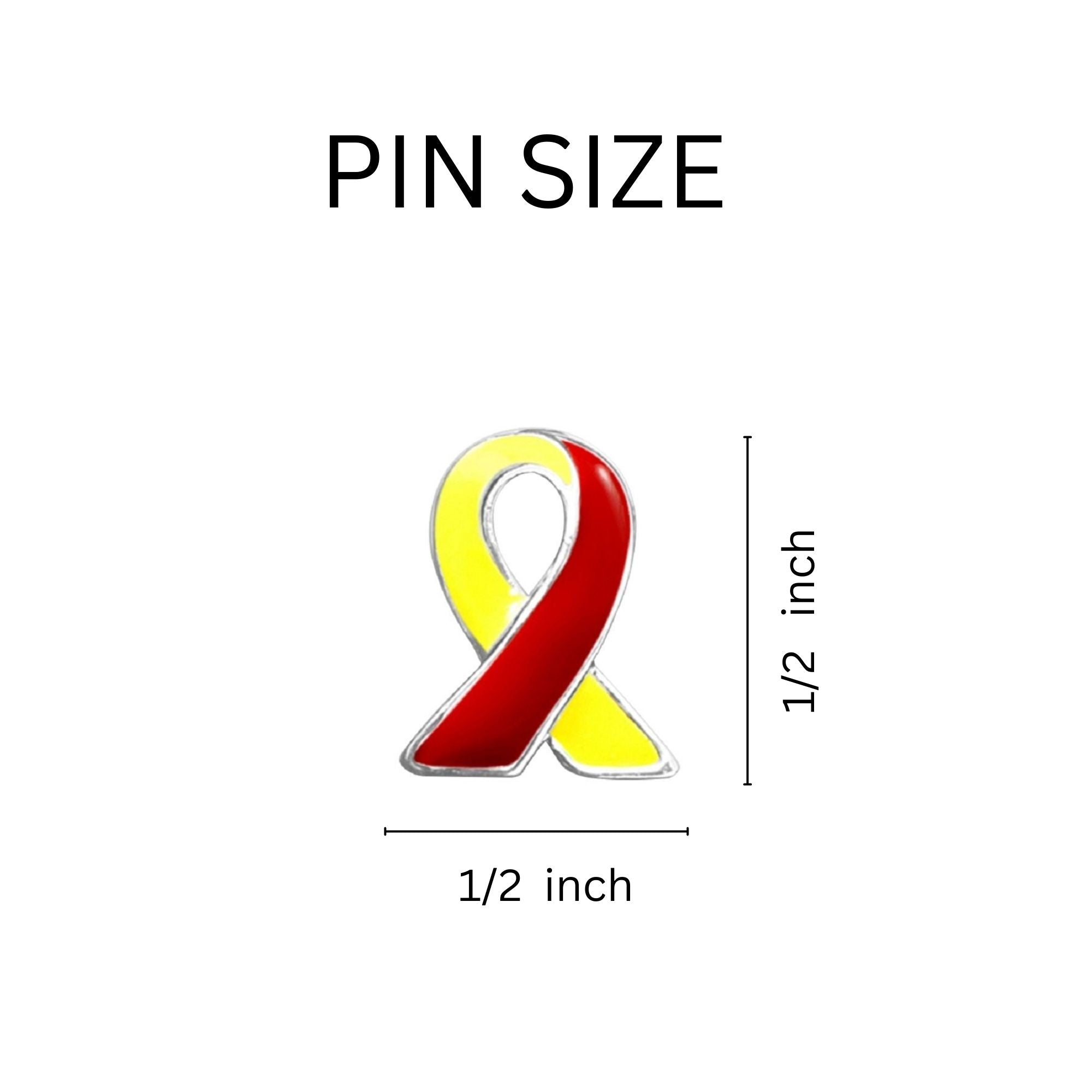 Small Red & Yellow Ribbon Lapel Pins
